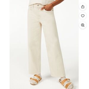 Free Assembly Women's Cropped Wide Leg Jeans